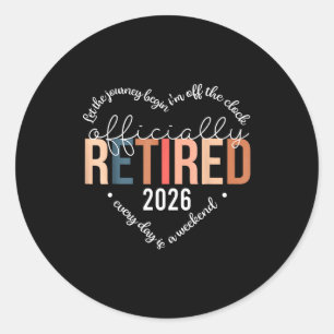 Officially Retired 2025 Heart Shirt For Women Reti Classic Round Sticker
