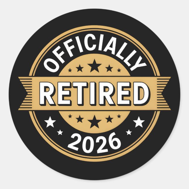 Officially retired 2026 classic round sticker (Front)