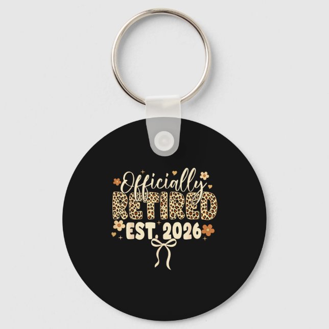 Officially retired 2026 retirement leopard bow key ring (Front)