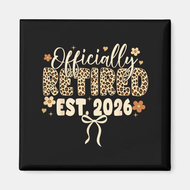 Officially retired 2026 retirement leopard bow magnet (Front)