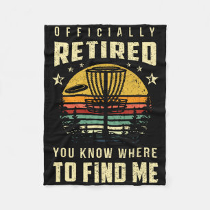 Officially Retired Disc Golf Gift Frisbee Gifts Go Fleece Blanket