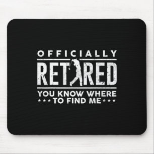 Officially Retired Gifts Golf Dad Golfing Retireme Mouse Pad