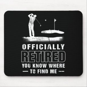 Officially-retired Golf Dad Golfing Retirement Gol Mouse Pad