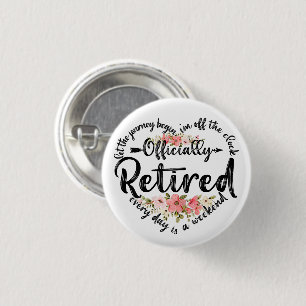 Officially Retired Heart Cute Retirement Gifts 3 Cm Round Badge