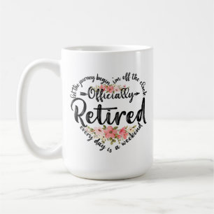 Officially Retired Heart Cute Retirement Gifts Coffee Mug