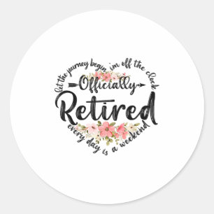 Officially Retired Heart Cute Retirement Gifts For Classic Round Sticker