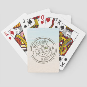 Officially Retired in Florida Tropical Beach Ocean Playing Cards