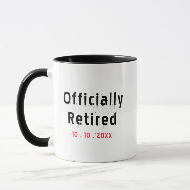 Officially Retired Mug - Custom Date Keepsake (Left)