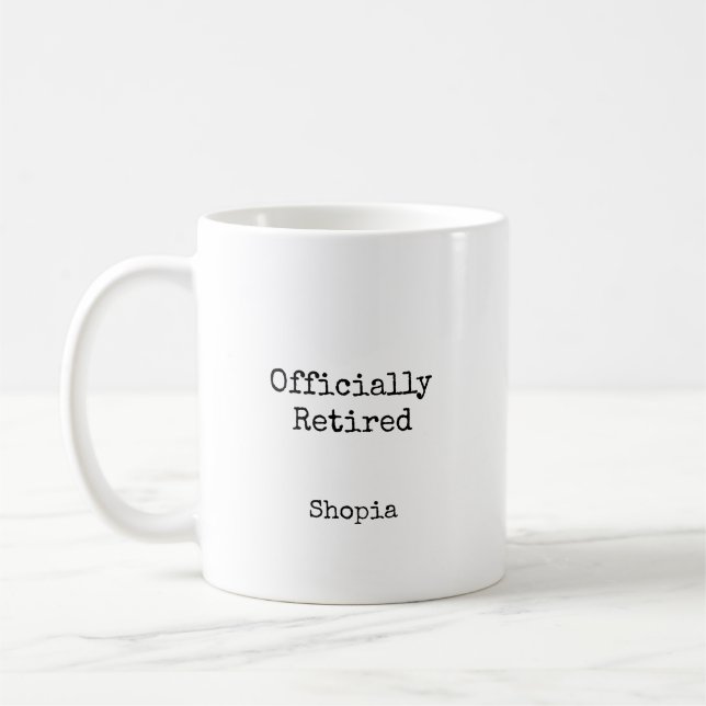 Officially Retired Personalized Coffee Mug (Left)