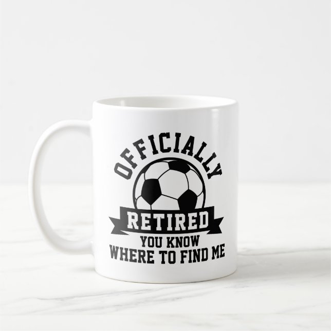 Officially Retired Soccer Coffee Mug (Left)