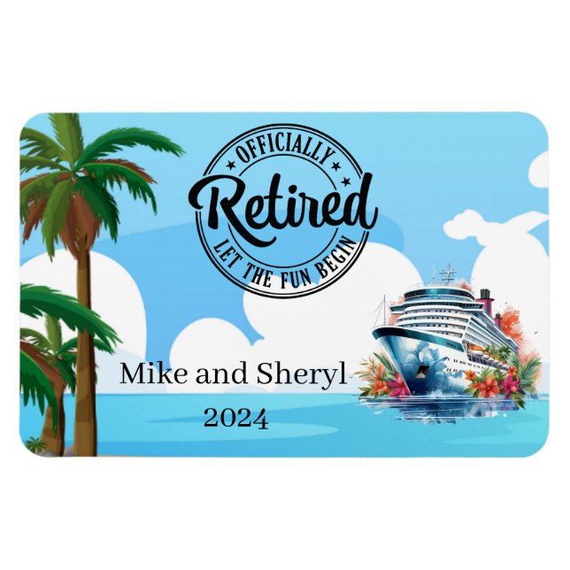Officially Retired Stateroom Door Magnet (Horizontal)