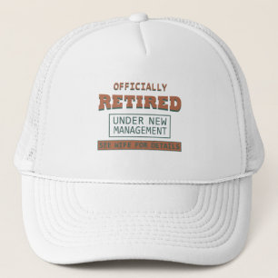 officially retired under new management trucker hat