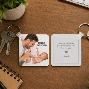 Officially Someone’s Hero First Father's Day Photo Key Ring