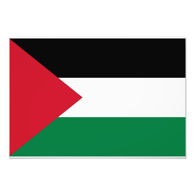 officially the State of Palestine country flag  Photo Print (Front)