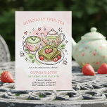Officially Thir-Tea Matcha Tea Party 30th Birthday Invitation<br><div class="desc">Celebrate a special milestone with this charming "Officially Thir-Tea" invitation! (And if it's not your 30th birthday, the playful "Thir-Tea" pun is easy to edit for Twen-Tea, For-Tea etc). Illustrated with a soft pink and green tea party theme, with matcha latte, toast with fresh strawberries, and a quaint teapot, this...</div>