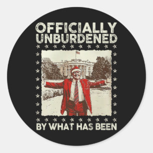 Officially Unburdened By What Has Been Trump Retro Classic Round Sticker