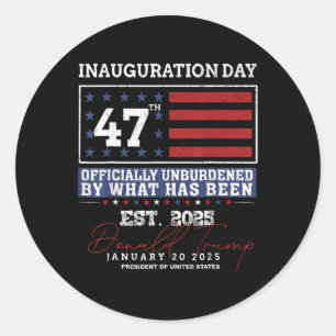 Officially Unburdened By What Has Been Trump Victo Classic Round Sticker