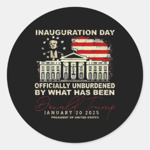 Officially Unburdened By What Has Been Trump Victo Classic Round Sticker