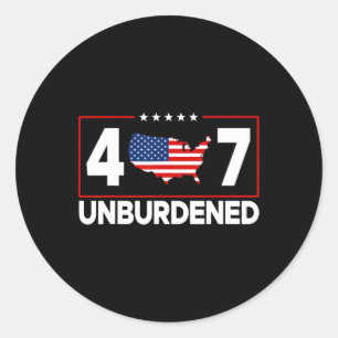 Officially Unburdened Donald Trump The 47th Presid Classic Round Sticker
