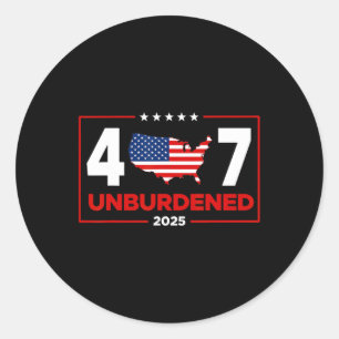 Officially Unburdened Donald Trump The 47th Presid Classic Round Sticker