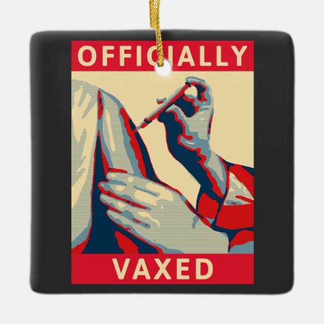 Officially Vaxed Ceramic Ornament (Front)