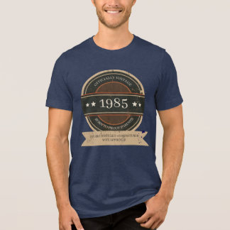 Officially Vintage 198X Funny Premium 40+ Birthday Tri-Blend Shirt