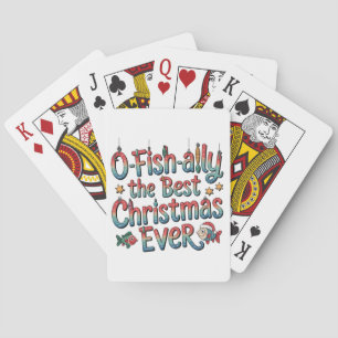 Offishally Best Christmas Ever Fishing Christmas Playing Cards