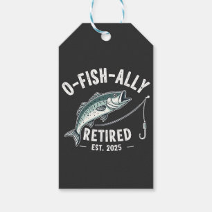 Offishally Retired est 2025 Fisher Dad Retirement Gift Tags