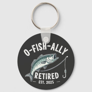 Offishally Retired est 2025 Fisher Dad Retirement Key Ring