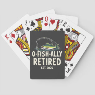 Offishally Retired Est. 2025 Retirement Fisher Dad Playing Cards