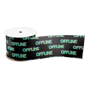 Offline Aesthetic Vaporwave Japanese Text Satin Ribbon
