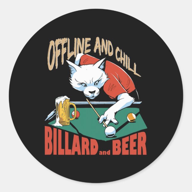 Offline Chill And Beer  Classic Round Sticker (Front)