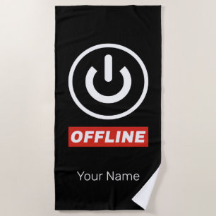Offline Power Button To Relax Chill Or Switch Off Beach Towel