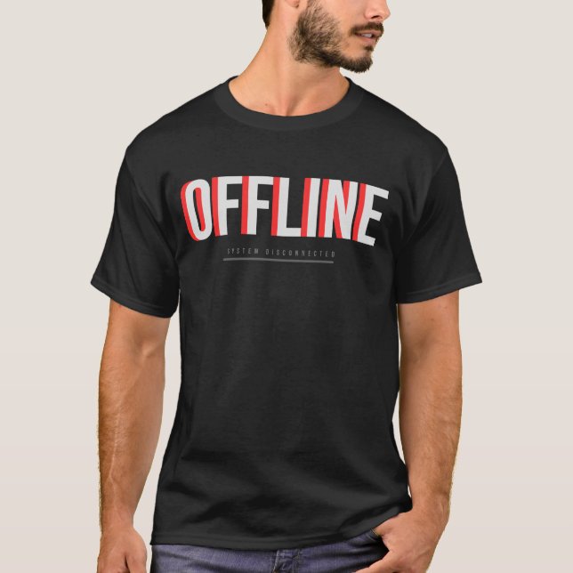 Offline Tech Typography Design T-Shirt (Front)