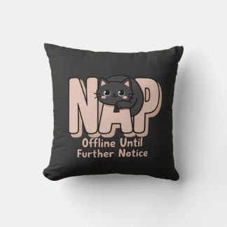 Offline Until Further Notice Cat Cushion