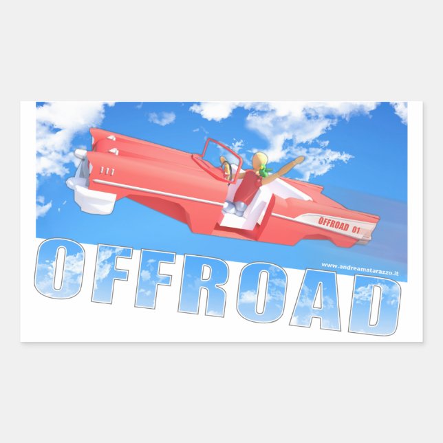 Offroad - 01  rectangular sticker (Front)