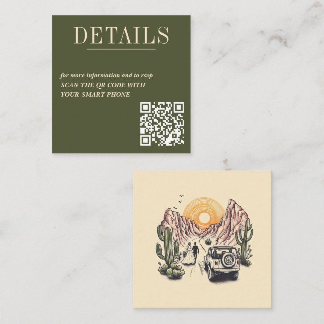 Offroad Canyon Couple QR Code Enclosure Card (Front/Back)