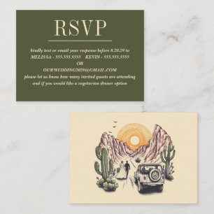 Offroad Canyon Couple Text RSVP Enclosure Card