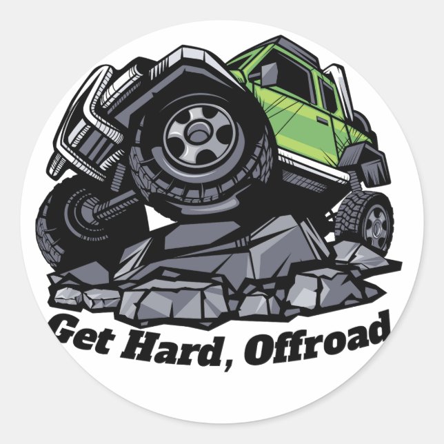 Offroad design for Offroading Driver  Classic Round Sticker (Front)