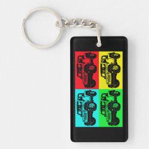 Offroad vehicle pop art keychain