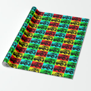 Offroad vehicle pop art wrapping paper