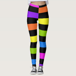 Offset Blocks of Bright Colours with Black Leggings