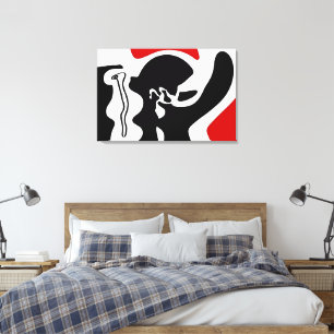 Offset Chamber: Abstract Black, White & Red Canvas Print
