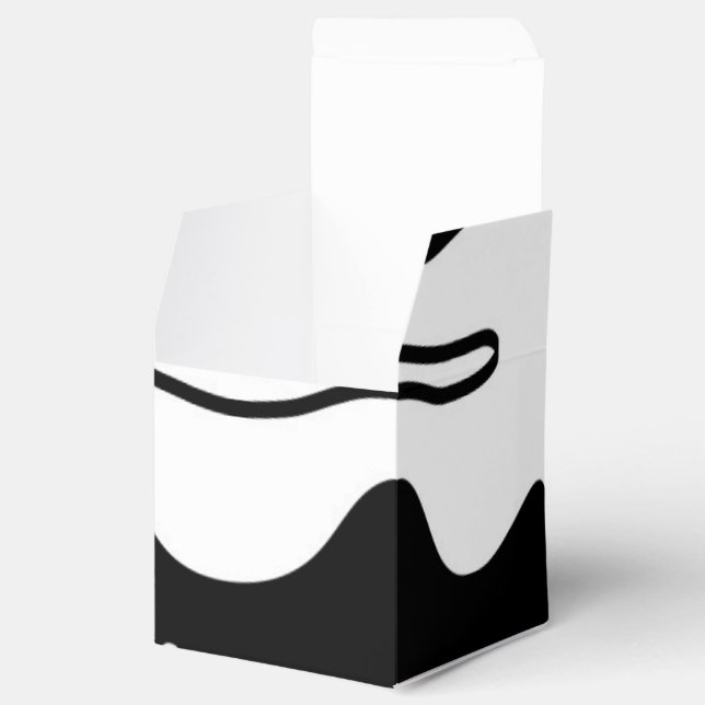 Offset Chamber: Abstract Black, White & Red Favour Box (Opened)