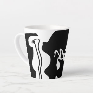 Offset Chamber: Abstract Black, White & Red Latte Mug