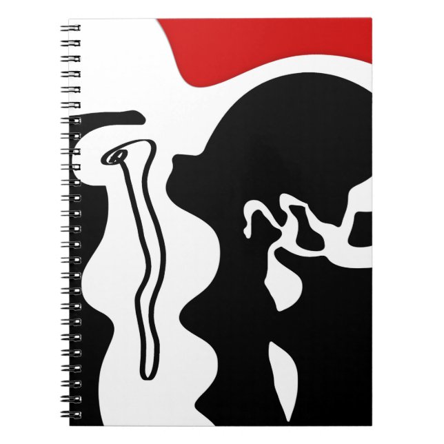 Offset Chamber: Abstract Black, White & Red Notebook (Front)