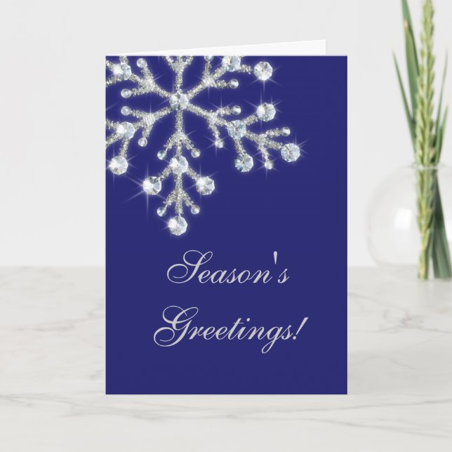 Offset Crystal Snowflake Holiday Card (Front)