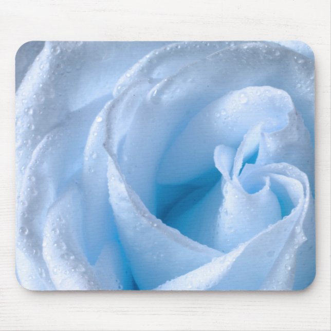 Offset Dewy Blue Rose Mousepad (Front)