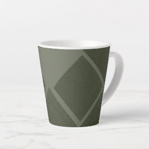 Offset Diamond Moss Green Latte Mug – Custom
