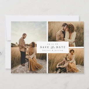 Offset Grid Save the Date Photo Card Announcement
